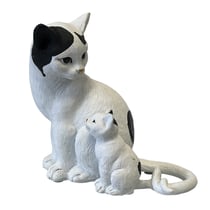 Félin et chaton coeurs de décoration en résine
