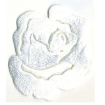 Ecusson thermocollant Rose blanc 4cmx5cm