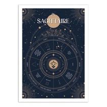 Affiche 50x70 cm - Sagittaire Signe du Zodiac - Frog Posters