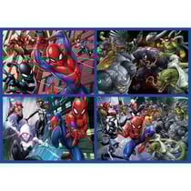 4 puzzles enfant spider-man 50 - 80 - 100 - 150 pieces - collection super heros - educa - 18102