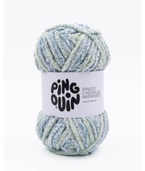Fil velours 100GR à tricoter PINGO CHENILLE IMPRIMEE - Pingouin - certifié Oeko-Tex Marin Bleu