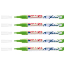 Lot de 5 marqueurs acryliques EDDING - Vert Jaune - Pointe fine 1-2 mm