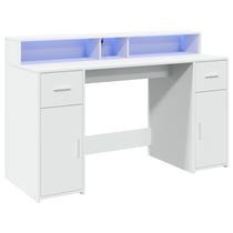 Bureau table poste de travail meuble d'ordinateur informatique étude avec lumières LED