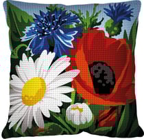 Kit Coussin Point de Croix Bouquet Champêtre