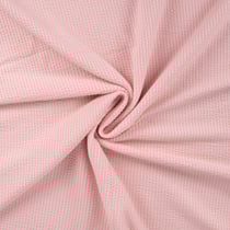 Tissu Jersey Seersucker rayé Rose - Au mètre