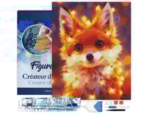 Diamond Painting Broderie Diamant Figured’Art 40x50cm toile tendue sur châssis en bois - diamants carrés - Petit renard et guirlande éclairée