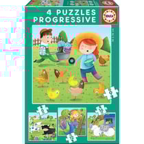 Puzzle - Enfant - Dès 3 ans - 4 modèles - Les animaux de la ferme - Educa