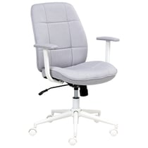 Chaise de Bureau Gris en Tissu Pivotant Réglable en Hauteur avec Accoudoirs Style Traditionnel Moderne