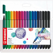 Lot de 15 stylos-feutres pointe nylon 0,8 mm - STABILO - pointMax - Multicolore