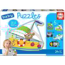 Puzzle - 5 pièces - Bébé dès 2 ans - Bateau - Avion - Train - Voiture - Educa