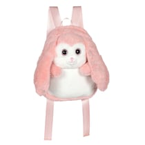 Peluche - Fluffy Bag – Sac à Dos en Peluche – Lapin Rose & Blanc – 30 cm