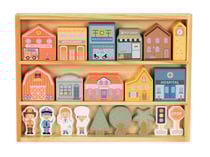 Blocs de ville en bois- Maisons, personnages et accessoires