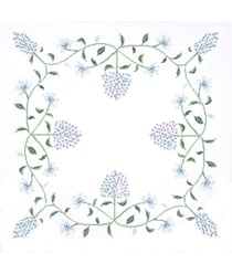 Kit de nappe au point de croix - Hortensia - 80 x 80 cm - Trimits Blanc