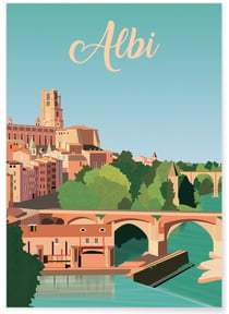 Affiche ville Albi | A3 : 29,7x42cm