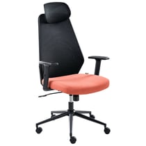 Chaise de Bureau Noir et Rouge en Maille Accoudoirs Appui-Têtes Hauteur Réglable Base Pivotante Dossier Inclinable