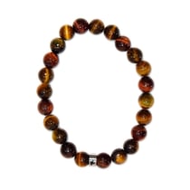 Bracelet Œil de Tigre de Taureau de Faucon Perles rondes 8 mm - Omsaé