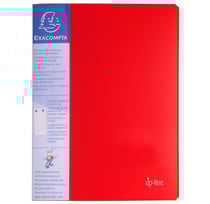 Protège-documents en polypropylène rigide avec porte étiquette 3 faces Up Line Opaque 40 vues - A4 - Rouge - x 20 - Exacompta
