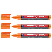 Lot de 3 marqueurs permanents - EDDING - pointe ronde 1,5-3 mm - Orange - 300