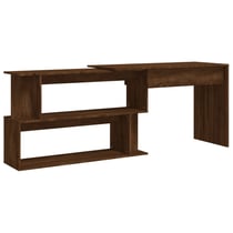 Bureau table poste de travail meuble d'ordinateur informatique étude d'angle chêne 200