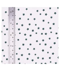 Tissu coton étoilé sur fond blanc de 140 cm de largeur 21 Bleu canard vendu par 50 cm