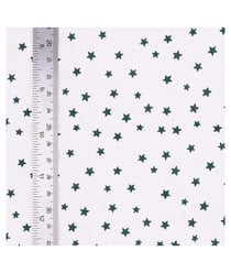 Tissu coton étoilé sur fond blanc de 140 cm de largeur 21 Bleu canard vendu par 50 cm