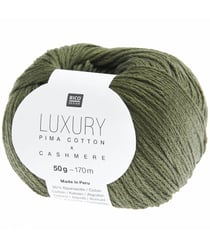 Pelote de cachemire et de coton Luxury Pima Cotton x Cashmere - Rico Design 03 Olive