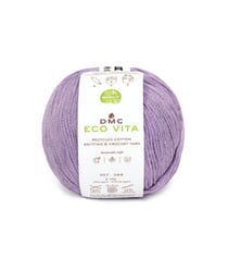 Fil de coton recyclé ECO VITA pour tricot et crochet - 100GR - DMC 136 Lavande