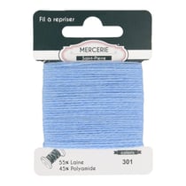 Fil à repriser laine 15m bleu clair