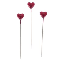 Epingle déco Coeur, 9mm ø, rouge royal, 55mm, Boite 50 pces