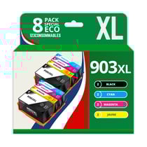 903XL - Pack 8 cartouches HP 903 XL compatibles HP OfficeJet Pro 6950 6960 6970 - 123CONSOMMABLES