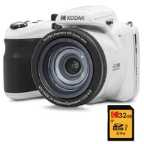 KODAK Pack Numérique Bridge Pixpro Astro Zoom AZ425 + Carte SDHC 32GB - Appareil Photo 20 MP, Zoom 42X, Grand Angle, Écran LCD 3", Vidéo Full HD 1080p, Batterie Li-ion - Blanc