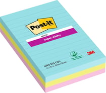 Lot de 6 blocs de Notes Super Sticky Post-it - Lignées - Papier - Multicolore - 101 x 152 mm
