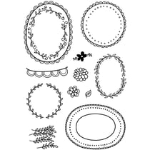 Tampons transparents, cadre feuillage, feuille 11x15,5 cm, 1 flles