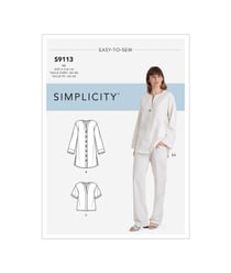 Patron Simplicity 9113 Ensemble boho femme Tunique & pantalon - du 34 au 52 taille n°FR 34-42