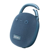 wiwu Mini Enceinte Bluetooth Autonomie 6h Étanche IPX5 avec Mousqueton Bleu