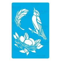 Pochoir plastique souple réutilisable 18,5 x 14,5 cm Fabrika Decoru OISEAU NID OEUF 316
