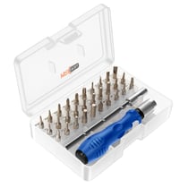 Max excell Kit Tournevis 32 en 1 Multi Appareils Aimanté Précis avec Poignée Antidérapant Bleu