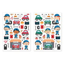 MégaCréa DIY - Gommettes garage 0,7 à 6,2 cm 78 pièces