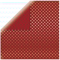 Papier scrapbooking "GoFoil Dots", rouge tuile, 30,5x30,5cm, 180g / m² - lot de 15 feuilles