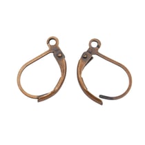 20 Crochets DORMEUSES supports Boucles d'oreilles metal cuivre 10x15 mm - creation bijoux perles