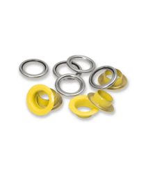 Boîtes de 15 Œillets avec Rondelles 14 mm - Prym Jaune