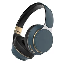 Casque Audio Sans Fil Pliable Avec Micro Et Longue Autonomie Rouge Bleu YONIS