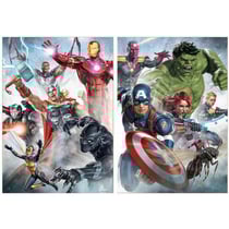 2 puzzles avengers : hulk captain america iron man 500 piéces - collection super héros - educa - 17994