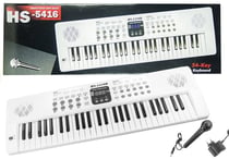Piano Électronique HS5416 54 Touches Blanc avec Micro USB