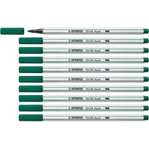 Lot de 10 Feutre Pen 68 brush Pointe Pinceau Vert pin STABILO
