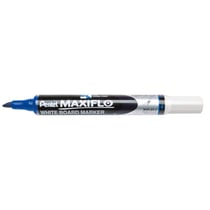Lot de 12 marqueurs tableaux blancs effaçables - Pointe biseautée moyenne - PENTEL - Bleu - MAXIFLO