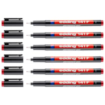 Lot de 6 marqueurs permanents pointe fine 0,6 mm - EDDING - Rouge