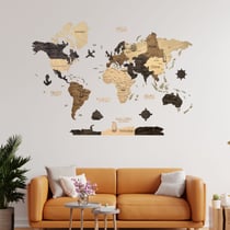 Carte du monde en bois 2d multicolor l