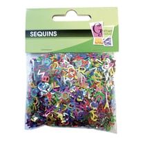 Graine Créative - Paillettes sequin alphabet coloris assortis 15gr