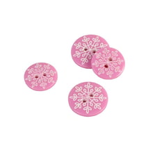 Bouton 2 trous flocon rose